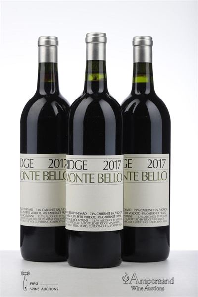 RIDGE MONTE BELLO 2017 - Ridge Vineyard - 3 Bottles