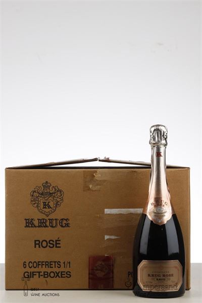 KRUG ROSE 1ST EDITION OF LABEL- Krug - 6 Bottles in individual giftbox - Oc 6