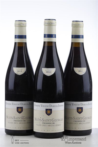 NUITS ST GEORGES CLOS DES ARGILLIERES 2013 - Dureuil Janthial - 3 Bottles