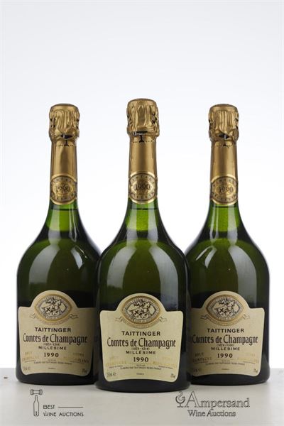 TAITTINGER COMTES DE CHAMPAGNE BLANC DE BLANCS 1990 - Taittinger - 3 Bottles