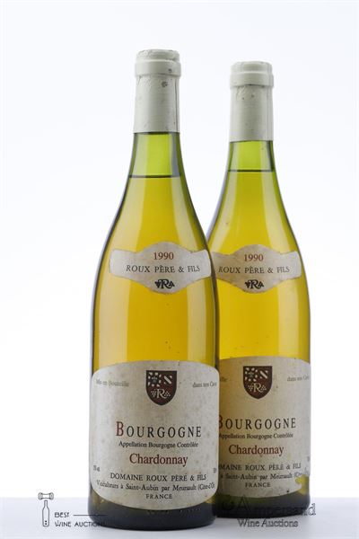 BOURGOGNE CHARDONNAY 1990 - Domaine Roux Pere et Fils - 2 Bottles