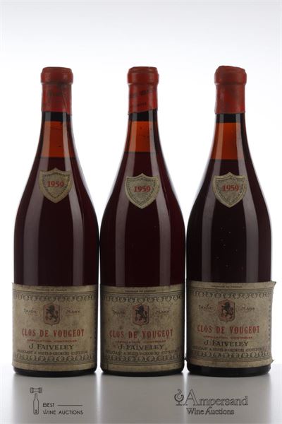 CLOS VOUGEOT 1959 - Faiveley - De Brabandere - 3 Bottles
