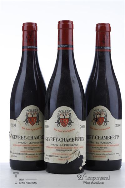 GEVREY CHAMBERTIN LE POISSENOT 2000 - Geantet Pansiot - 3 Bottles