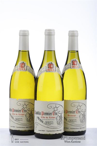 CHABLIS BEAUROY 1* + COTE DE LECHET 2* 2013 - Laurent Tribut - 3 Bottles