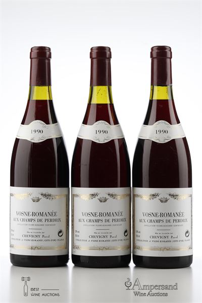 VOSNE ROMANEE AUX CHAMPS DE PERDRIX 1990 - Pascal Chevigny - 3 Bottles