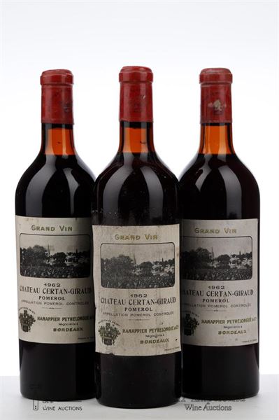 CERTAN GIRAUD 1962 - Hannapier Peyrelongue - 3 Bottles