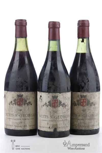 NUITS ST GEORGES 1947 - Roger Lafage - 3 Bottles