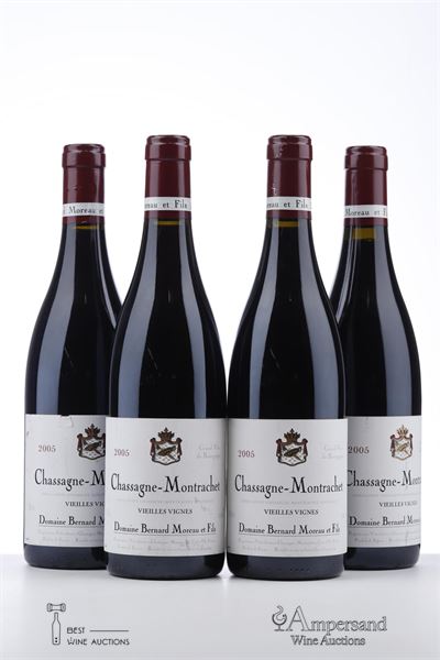CHASSAGNE MONTRACHET ROUGE VIEILLES VIGNES 2005 - Bernard Moreau - 4 Bottles
