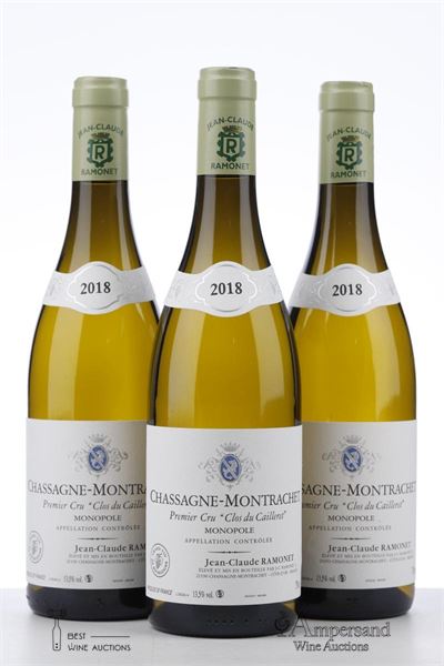 CHASSAGNE MONTRACHET BLANC CLOS DU CAILLERET 2018 - Ramonet - 3 Bottles