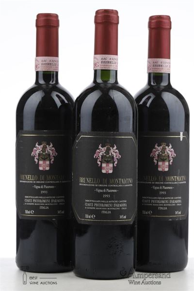 BRUNELLO DI MONTALCINO VIGNA DI PIANROSSO 1993 - Ciacci Piccolomini d'Aragona - 3 Bottles