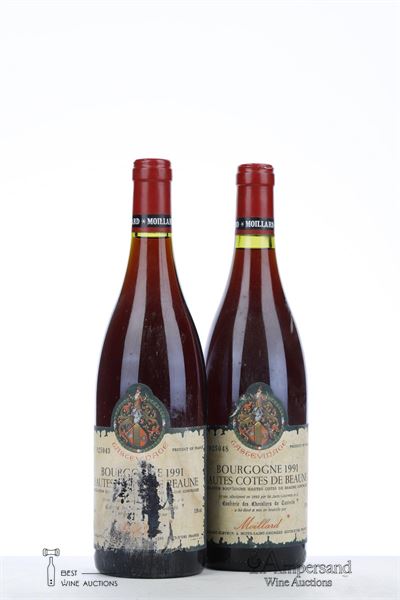BOURGOGNE HAUTES COTES DE BEAUNE 1991 - Moillard - 2 Bottles