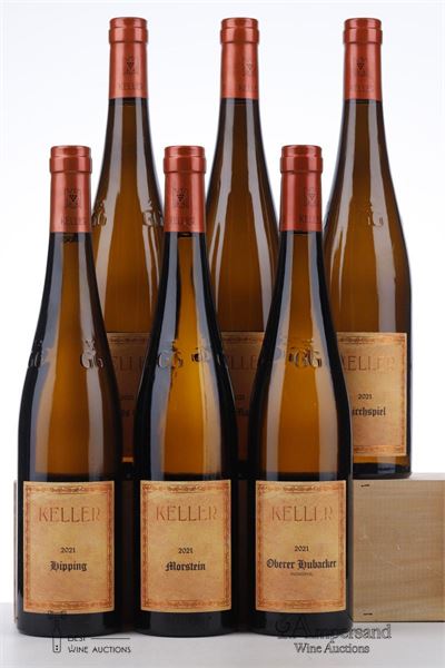 ASSORTIMENT KELLER VON DEN GROSSEN LAGEN 1 * OBERER HUBACKER MONOPOL + 1 * G-MAX + 1 * HIPPING + 1 * ABTS + 1 * KIRCHSPIEL + 1 * MORSTEIN 2021 - Keller -6 Bottles -  Owc 6