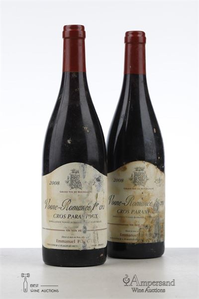 VOSNE ROMANEE CROS PARANTOUX 2008 - Emmanuel Rouget - 2 Bottles