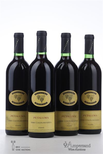 PETALUMA COONAWARRA CABERNET SAUVIGNON MERLOT 1988 - Petaluma - 4 Bottles