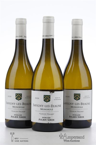 SAVIGNY LES BEAUNE BLANC CLOS DU VILLAGE 2020 - Julien Gros - 3 Bottles