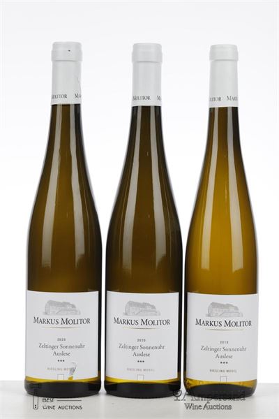ZELTINGER SONNENUHR RIESLING AUSLESE *** 1* 2019 + 2*2020 MIXED - Markus Molitor - 3 Bottles
