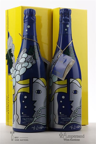 TAITTINGER COLLECTION LICHTENSTEIN 1985 - Taittinger - 2 Bottles - Oc1