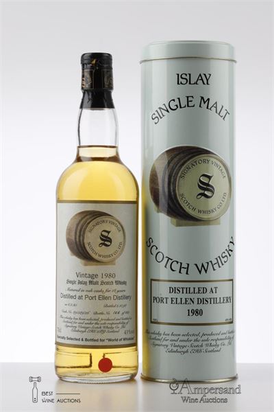 1980 PORT ELLEN - Signatory Vintage - Bottled in 1998 - Cask n° 89/589/26 Bottle 166/480 - 1 Bottle - Canister