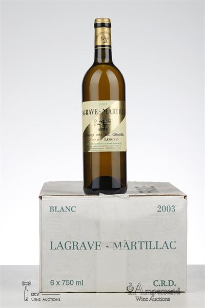 LAGRAVE MARTILLAC BLANC 2003 - Mc - 6 Bottles - Oc 6