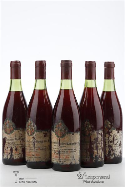 CHASSAGNE MONTRACHET ROUGE 1978 - Confrerie de Tastevin - Ph.Chapelle & Fils - 5 Bottles