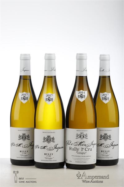 RULLY BLANC GRESIGNY 1*2014 + 3*2017   - Paul Jacqueson - 4 Bottles
