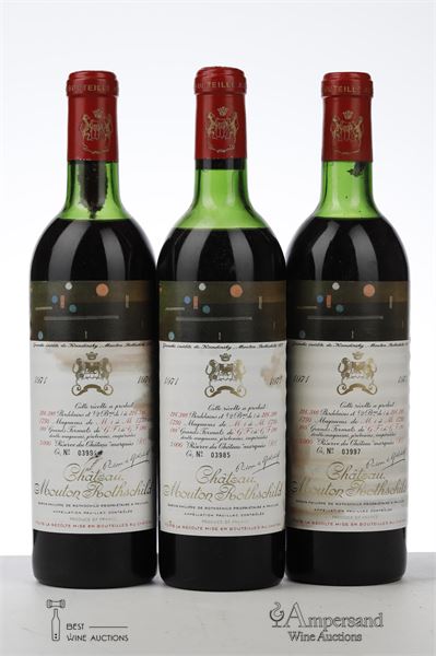 MOUTON ROTHSCHILD 1971 - Mc - 3 Bottles