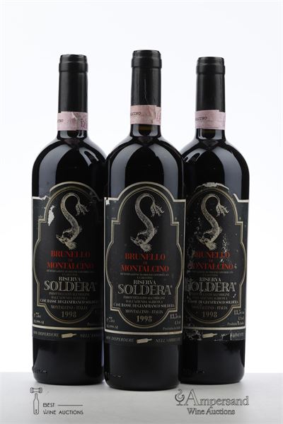 BRUNELLO DI MONTALCINO RISERVA CASE BASSE 1998 - Soldera - 3 Bottles