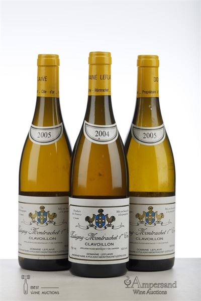 PULIGNY MONTRACHET CLAVOILLON 1*2004 + 2*2005   - Domaine Leflaive - 3 Bottles