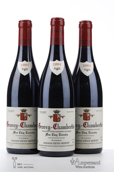 GEVREY CHAMBERTIN MES CINQ TERROIRS 2004 - Denis Mortet - 3 Bottles