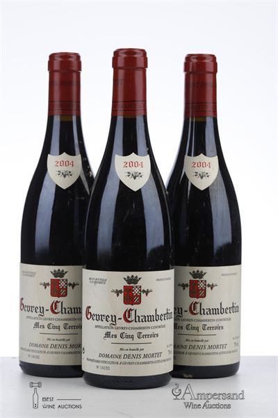 GEVREY CHAMBERTIN MES CINQ TERROIRS 2004 - Denis Mortet - 3 Bottles