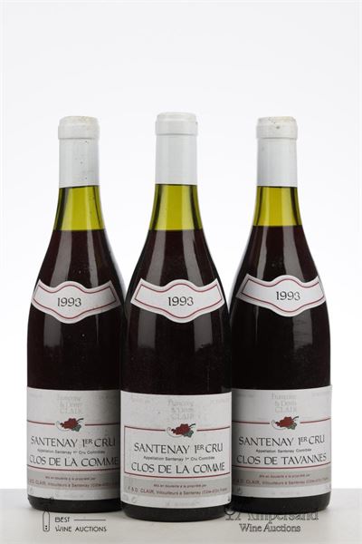 SANTENAY CLOS DE LA COMME 1993 - Francois et Denis Clair - 3 Bottles