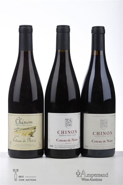 CHINON COTEAU DE NOIRE 1*2004 + 1*2006 + 1*2008  - Philippe Alliet - 3 Bottles