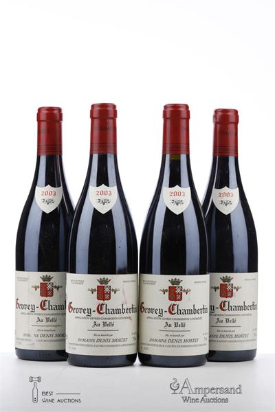 GEVREY CHAMBERTIN AU VELLE 2003 - Denis Mortet - 4 Bottles