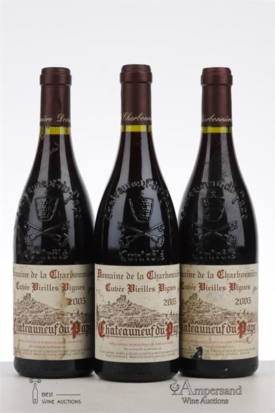 CHATEAUNEUF DU PAPE CUVEE VIEILLES VIGNES 2005 - Domaine de la Charbonniere - 3 Bottles