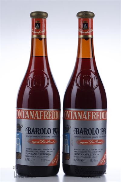 BAROLO LA ROSA 1974 - Fontanafredda - 2 Bottles