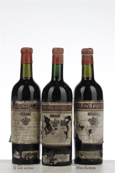 POMEROL ROYAL FANION ROUGE 1928 - Hanappier Peyrelongue mise Bestgen Wagner - 3 Bottles