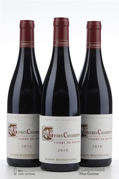 GEVREY CHAMBERTIN COMBE DU DESSUS 2020 - Berthaut Gerbet - 3 Bottles