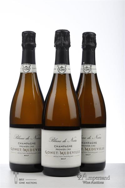 GONET MEDEVILLE BLANC DE NOIRS PREMIER CRU BRUT NV - Gonet Medeville - 3 Bottles