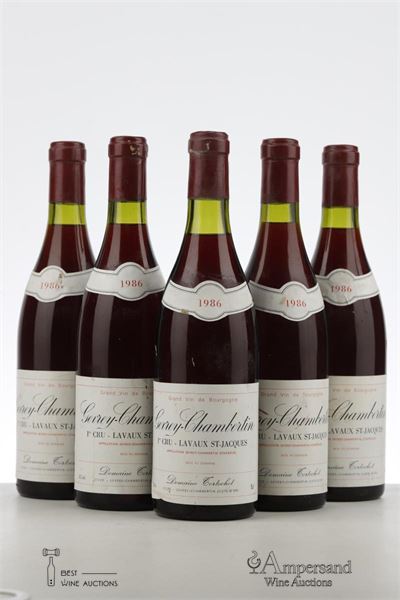 GEVREY CHAMBERTIN LAVAUX ST JACQUES 1986 - Tortochot - 5 Bottles