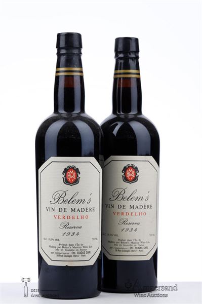 MADEIRA BELEMS VERDELHO RESERVA 1934 - Belem's - Mise en bouteille par L'Importateur - 2 Bottles