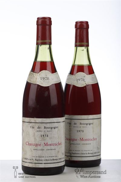 CHASSAGNE MONTRACHET ROUGE 1978 - Bertrand Bachelet - 2 Bottles