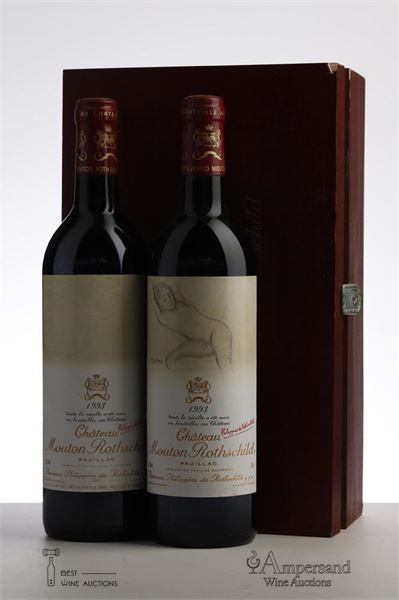 MOUTON ROTHSCHILD 1993 - Mc  Original Label + US Label - 2 Bottles - Owc 2