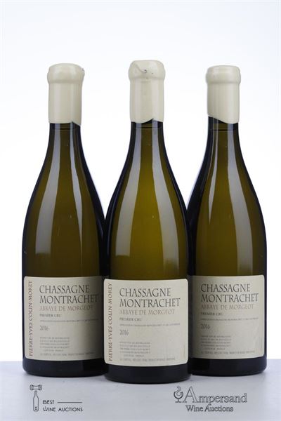 CHASSAGNE MONTRACHET BLANC ABBAYE DE MORGEOT 2016 - Pierre Yves Colin Morey - 3 Bottles