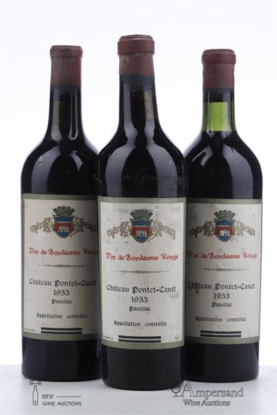 PONTET CANET 1953 - MB - 3 Bottles