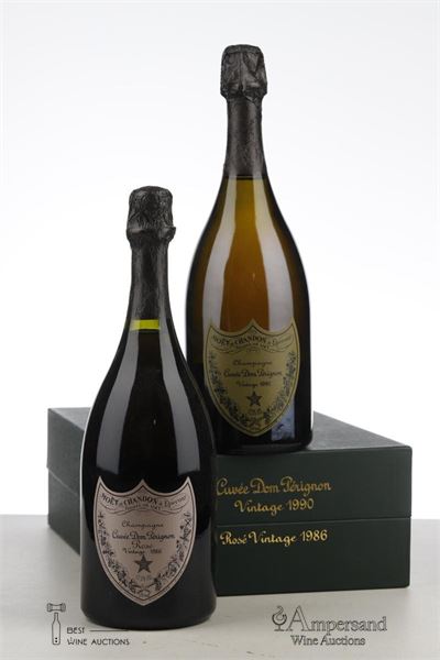 DOM PERIGNON ASSORTMENT 90 VINTAGE + 86 ROSE NV - Moet et Chandon - 2 Bottles - Oc 2