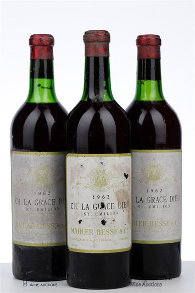 LA GRACE DIEUX 1962 - Mahler Besse - 3 Bottles