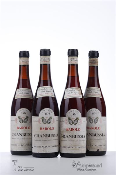 BAROLO GRANBUSSIA BRICCO COLONNELLO 1974 - Aldo Conterno  - 4 Bottles