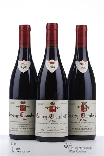 GEVREY CHAMBERTIN 1 ER CRU 2002 - Denis Mortet - 3 Bottles