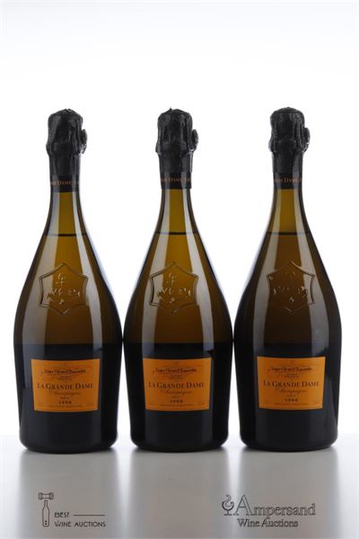 VEUVE CLICQUOT LA GRANDE DAME 1998 - Veuve Clicquot - 3 Bottles - Oc 1