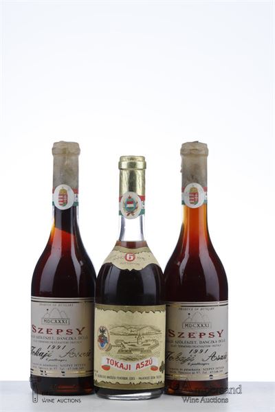 MIXED LOT TOKAJI ASZU 6 PUTTONYOS 1972 - 1991 NV - Palackozo - Szepey - 3 x 0,500Ltr